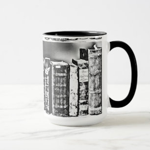 Antique Books on Shelf Coffee Mug