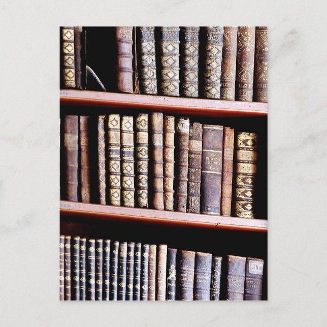 Antique books on shelves Postcard (Front)
