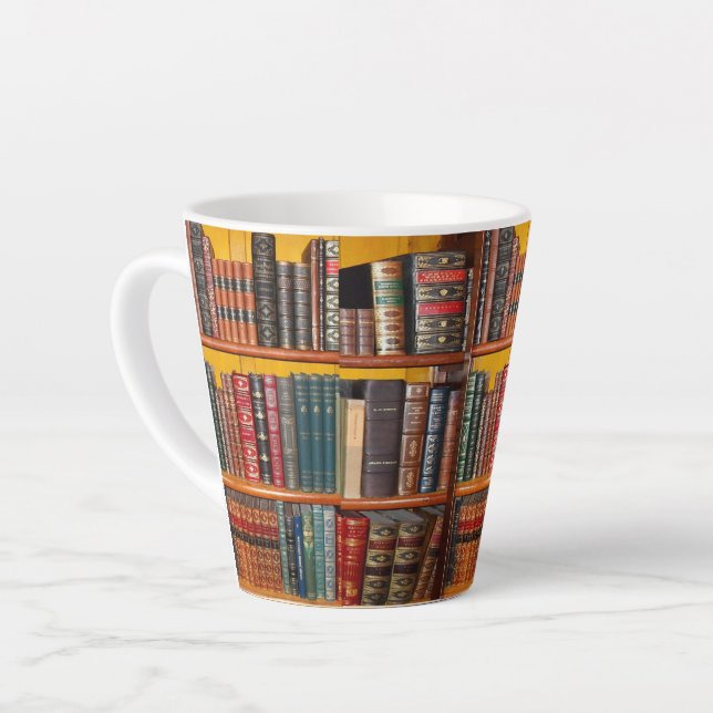 Antique Books Small Latte Mug (Left Angle)