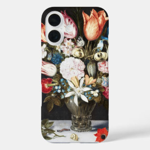 Antique Bosschaert Dutch Tulips and Roses Art iPhone 16 Case