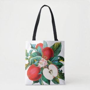 Antique botanical apple fruit arrangement, apple t tote bag
