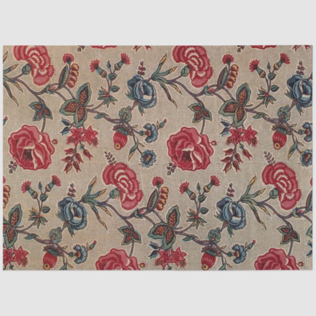 Antique Botanical Art Nouveau Floral Pattern Craft Tissue Paper (Front)