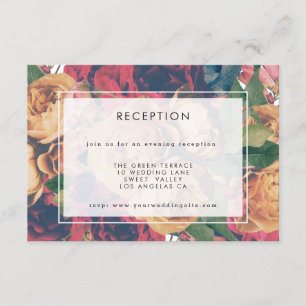 Antique Botanical Boho Wedding Reception Enclosure Card