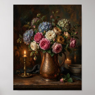 Antique Botanical Copper Vase II Poster