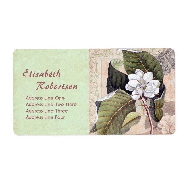 Antique Botanical Print Magnolia Collage (Front)