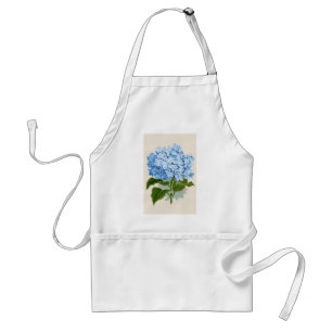 Antique Botanical Romantic Blue Hydrangea Standard Apron