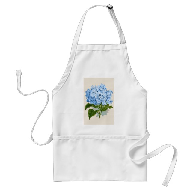 Antique Botanical Romantic Blue Hydrangea Standard Apron (Front)