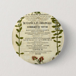 Antique Botany Bookplate 6 Cm Round Badge