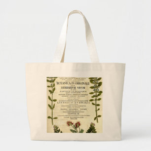 Antique Botany Bookplate Large Tote Bag