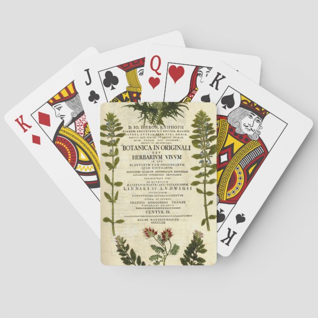 Antique Botany Bookplate Playing Cards (Back)