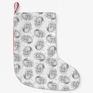 Antique Brains Themed Small Christmas Stocking