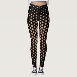 Antique Brass Techno Dot Pattern Leggings