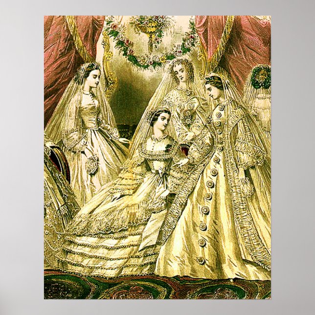 Antique Bride Vintage Wedding Poster (Front)