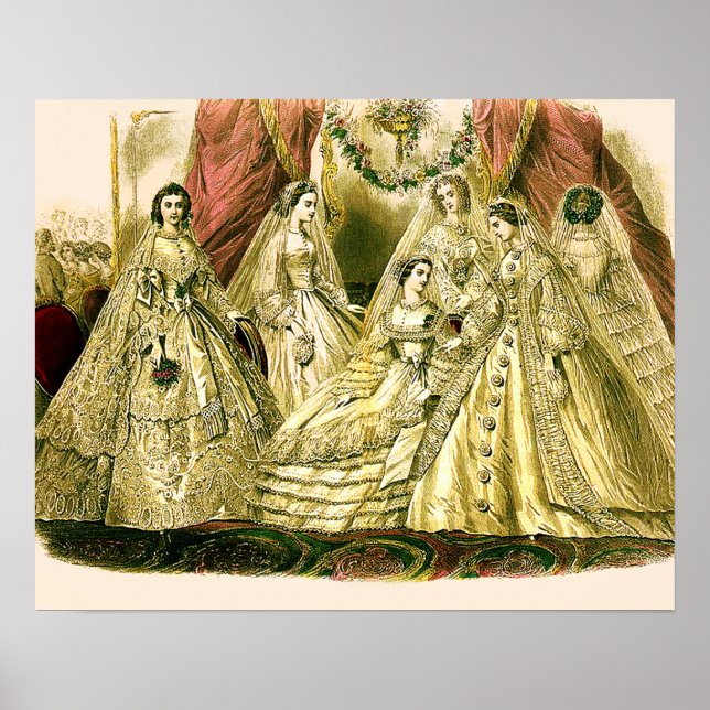 Antique Bride Vintage Wedding Poster (Front)