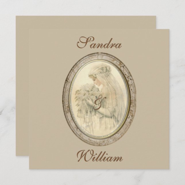 Antique Bride Wedding Invitation (Front/Back)