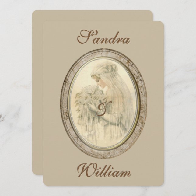 Antique Bride Wedding Invitation (Front/Back)