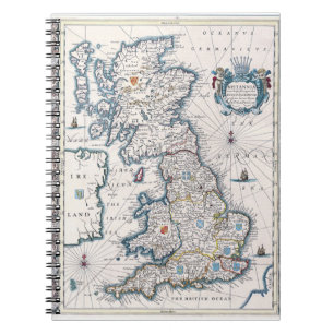 Antique Britannia Map Notebook