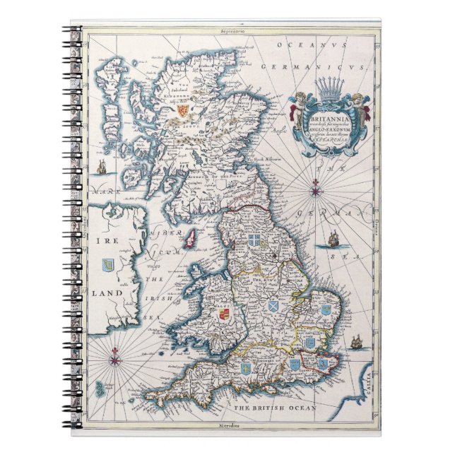 Antique Britannia Map Notebook (Front)