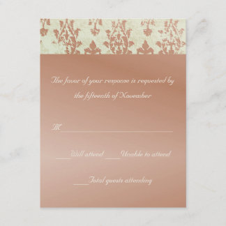 Antique Brocade Wedding Response Card