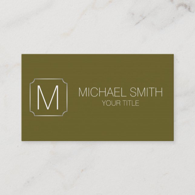 Antique bronze colour background business card (Front)
