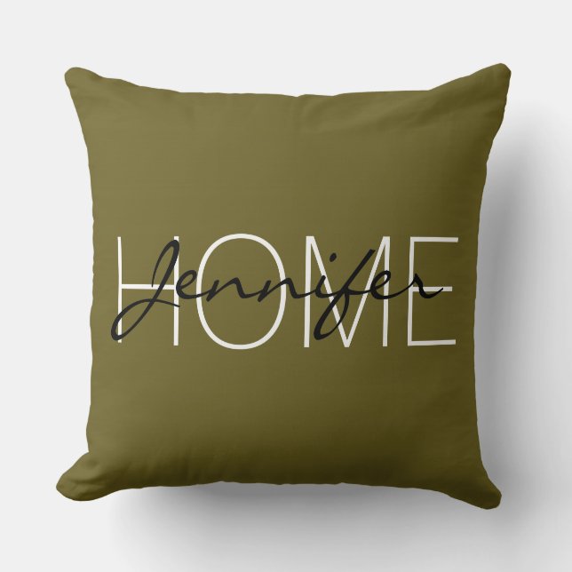 Antique bronze colour home monogram cushion (Front)