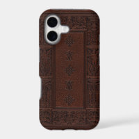 Antique Brown Leather Embossed Book Design