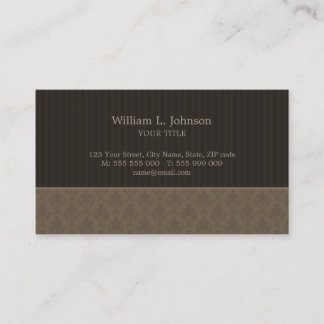 Antique Brown Vintage Damask Business Card