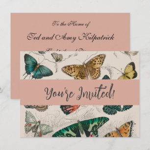Antique Butterfly Illustration: 1820 Goldsmith Invitation