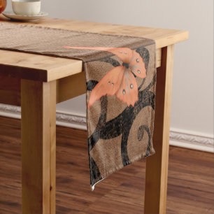 Antique Butterfly Short Table Runner