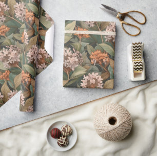 Antique butterfly weed wrapping paper