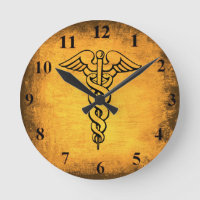 Antique Caduceus Wall Clock