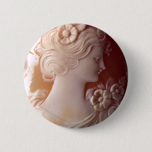 Antique Cameo 6 Cm Round Badge