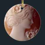Antique Cameo Ceramic Tree Decoration<br><div class="desc">Romantic antique cameo - image of a pretty Victorian Lady - delicate filigree detail.</div>