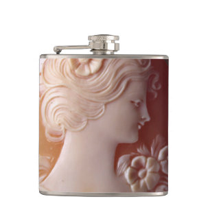 Antique Cameo Hip Flask