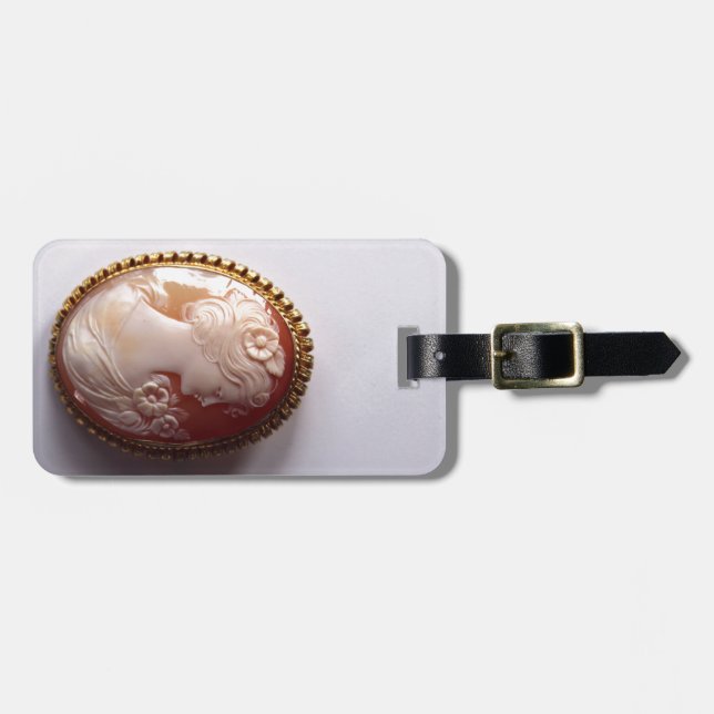 Antique Cameo Luggage Tag (Front Horizontal)