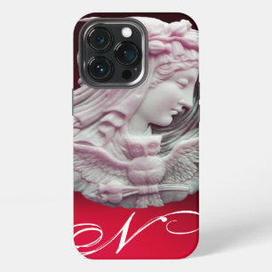 ANTIQUE CAMEO,MOON LADY OF NIGHT WITH OWL MONOGRAM iPhone 13 PRO CASE