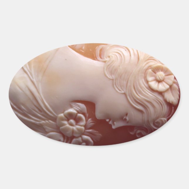 Antique Cameo Oval Sticker (Front)