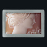 Antique Cameo Rectangular Belt Buckle<br><div class="desc">Romantic antique cameo - image of a pretty Victorian Lady - delicate filigree detail.</div>