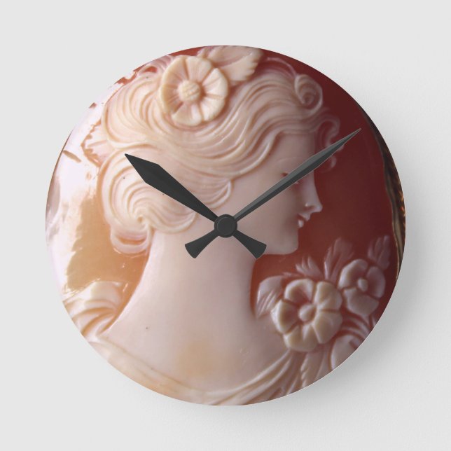 Antique Cameo Round Clock (Front)