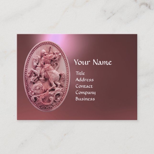 ANTIQUE CAMEO / SAINT GEORGE WITH DRAGON MONOGRAM BUSINESS CARD (Front)
