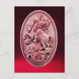 ANTIQUE CAMEO ST. GEORGE AND DRAGON POSTCARD