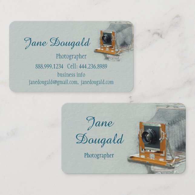 Antique Camera Photographer Business Card (Front/Back)