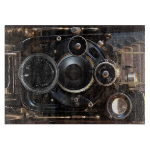 Antique Camera Photography Vintage Lens Film Cutting Board