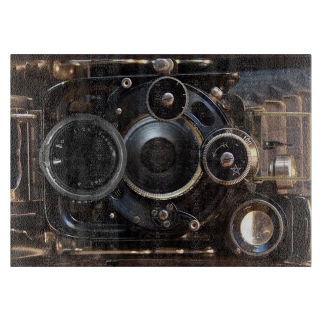 Antique Camera Photography Vintage Lens Film Cutting Board (Front)