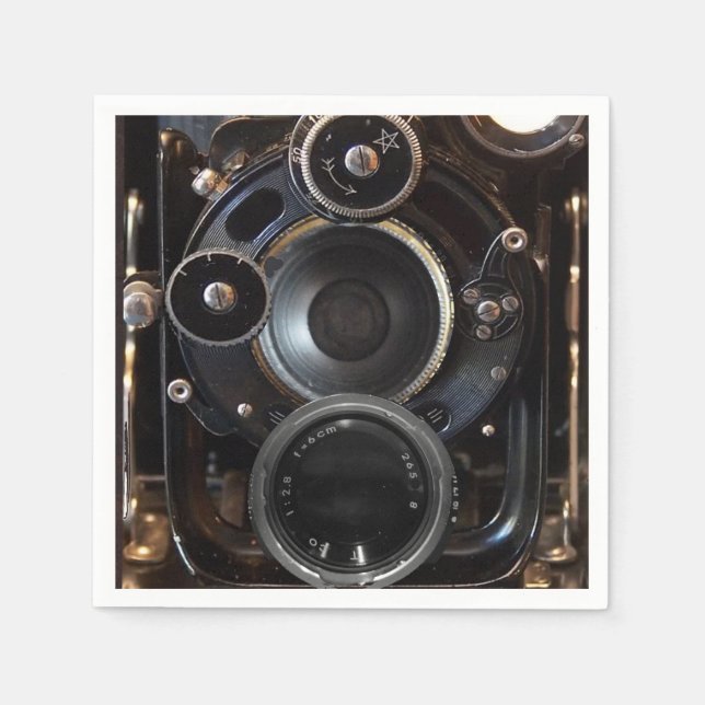 Antique Camera Photography Vintage Lens Film Napkin (Front)