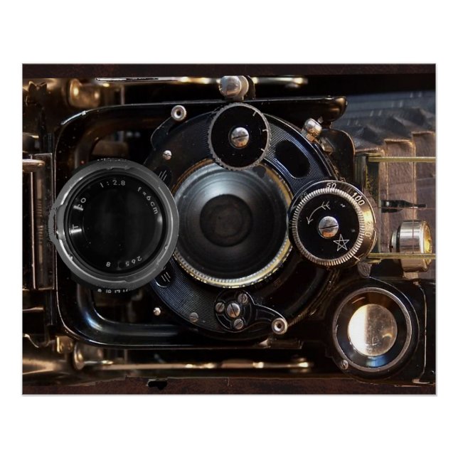 Antique Camera Photography Vintage Lens Film Poster (Front)