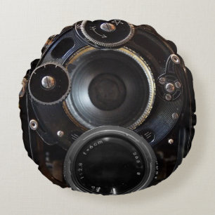 Antique Camera Photography Vintage Lens Film Round Cushion