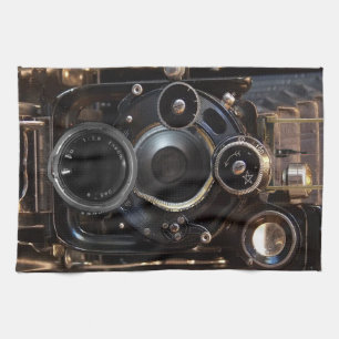 Antique Camera Photography Vintage Lens Film Tea Towel
