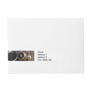 Antique Camera Photography Vintage Lens Film Wraparound Address Label