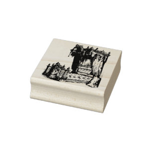 Antique Canopy Bed french Furniture Vintage Art Rubber Stamp